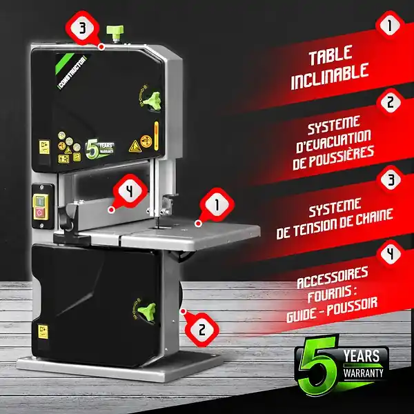 Scie à ruban 250W avec guide latéral - Constructor Offre Du Jour