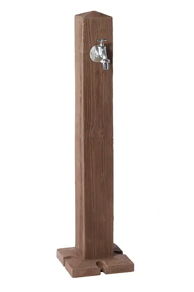 Meilleur Prix Fontaine en PE Wood - Bois foncé - H.100xL.25xP.25cm GARANTIA