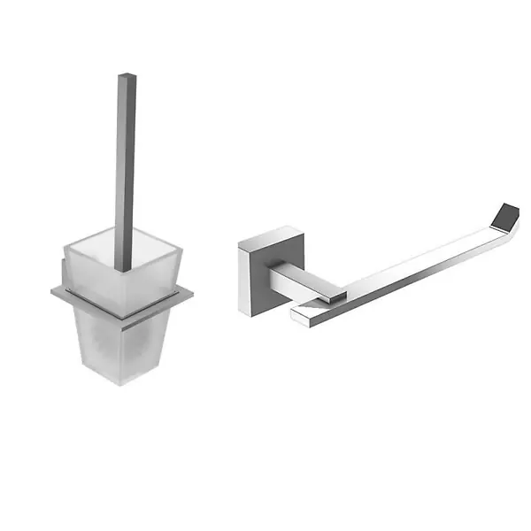Jacob Delafon Porte-rouleau Moderne, Chrome + Porte-balai Moderne, Chrome Prix Cassé