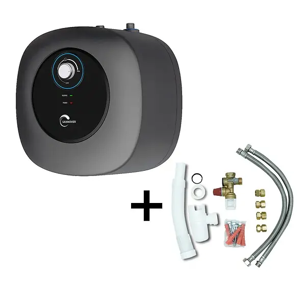Bon Marché Chauffe Eau Electrique ADROS 15L Sous Evier Sannover + Kit d‘Installation Complet NF