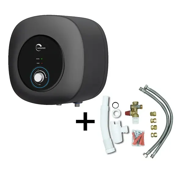 Chauffe Eau Electrique ADROS 15L Sur Evier Sannover + Kit d‘Installation Complet NF Paiement Sécurisé
