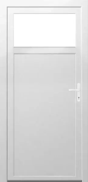 Porte de service PVC vitrée - Blanc - 208x86cm QUADROFORM Authentique