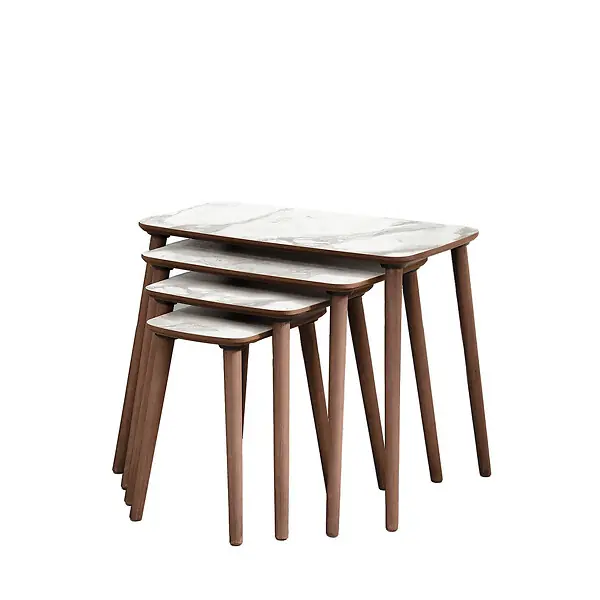 Table gigogne (4 pièces) en bois "Luci" 70 x 40 x 55 cm - Blanc HABITAT ET JARDIN Marque
