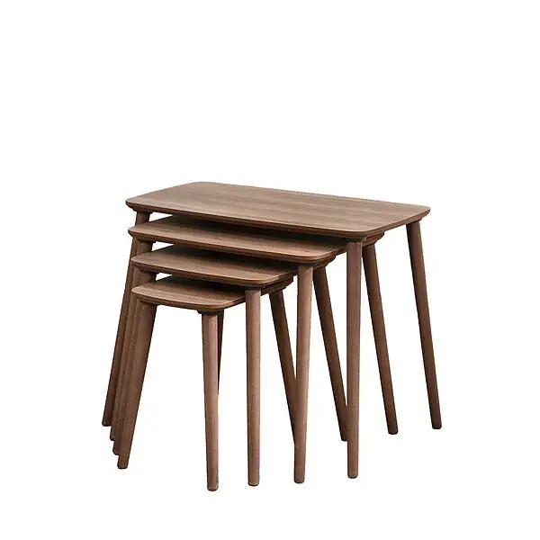 Table gigogne (4 pièces) en bois "Luci" 70 x 40 x 55 cm - Noyer HABITAT ET JARDIN Expédition Rapide