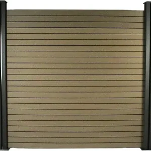 Livraison Express Kit Clôture 4.8 x 1.2 m composite - Kit de fixation offert - Marron HABITAT ET JARDIN