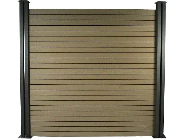 Livraison Express Kit Clôture 4.8 x 1.2 m composite - Kit de fixation offert - Marron HABITAT ET JARDIN