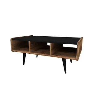 Must-Have Table basse en bois "Line " - 90 x 56 x 40 cm - Noyer clair HABITAT ET JARDIN