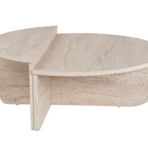 Table basse en bois "Orion" - 90 x 60 x 30 cm - Travertin HABITAT ET JARDIN Offre Spéciale