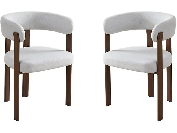 Lot de 2 chaises de salle à manger avec accoudoirs "Opale" - Gris clair HABITAT ET JARDIN Offre Du Jour
