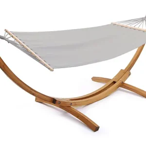 Expédition Rapide Hamac bois avec toile en coton "Dallas" - 3 m - Gris HABITAT ET JARDIN