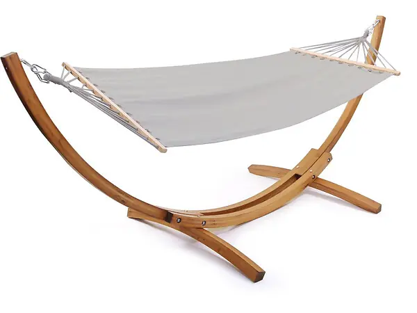 Expédition Rapide Hamac bois avec toile en coton "Dallas" - 3 m - Gris HABITAT ET JARDIN