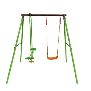 Offre Exclusive Portique acier "Lola" - 1.96m - 2 agrès HABITAT ET JARDIN