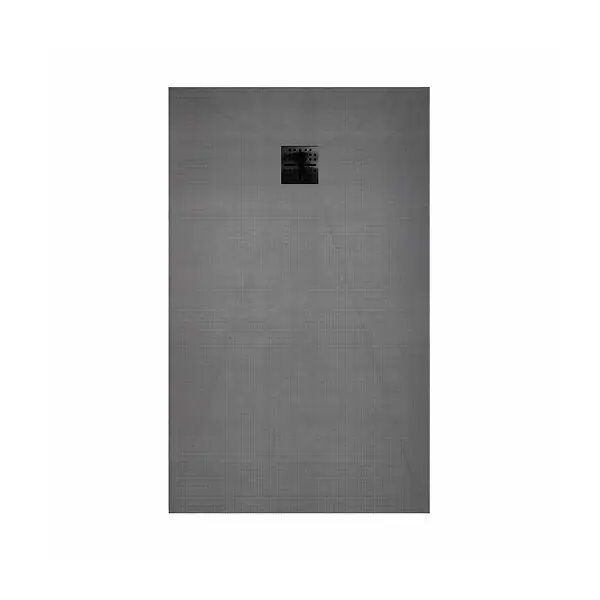 Vente Directe Receveur de Douche à Carreler 140x80cm avec Bonde à Sortie Verticale - Grille Noire AURLANE