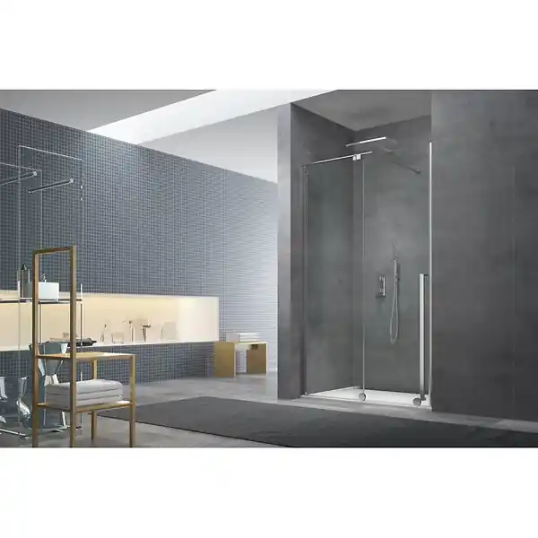 Swiss Aqua Technologies Walk-in X Motion Porte coulissante de douche sans profilés, verre transparent Easy Clean 120x200cm (SIKOWIXM120) Nouveauté