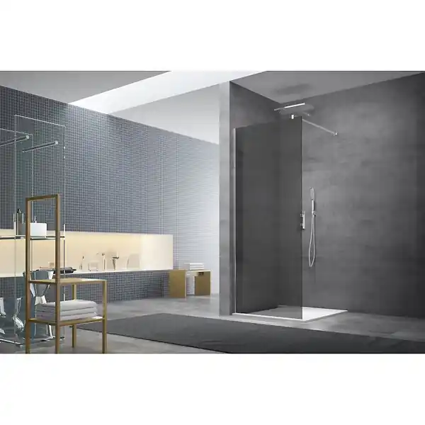 Swiss Aqua Technologies Paroi de douche à l‘italienne 87x200cm Walk-in, verre fumé (WI90KS) Populaire