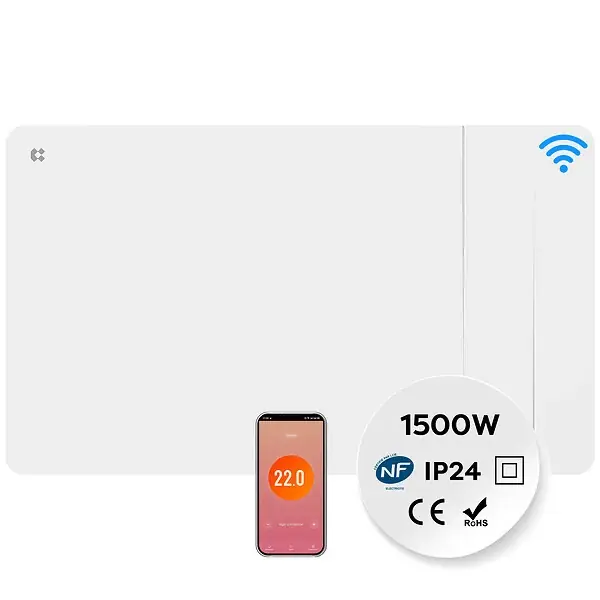 Promotion CIARRA CDHTD15A-W Radiateur Electrique Connecté Mural 1500W 10-15㎡ Double Cœur de Chauffe IP24 Chauffage Programable