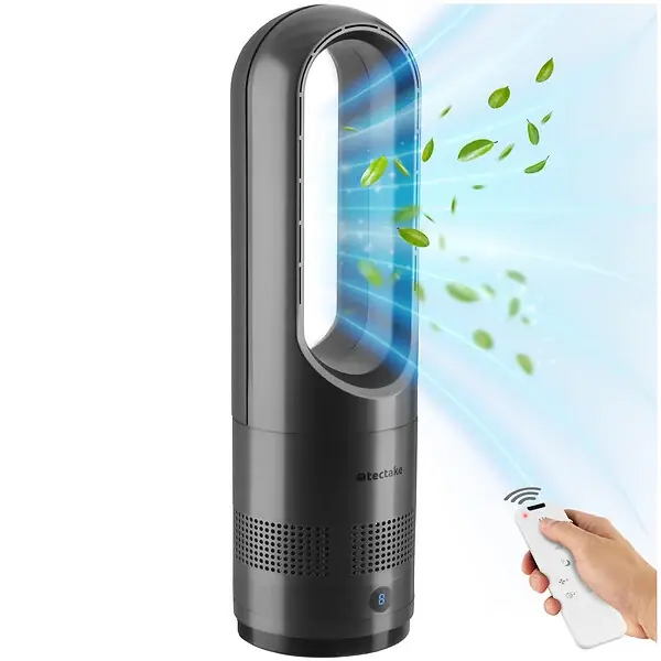 Remise Ventilateur colonne POLAR avec oscillation à 80° gris anthracite TECTAKE