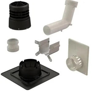 Kit CHEMILUX CONDENS 2 en 1 - horizontal ou vertical - Diamètre 80/125-80 - NOIR UBBINK Pas Cher