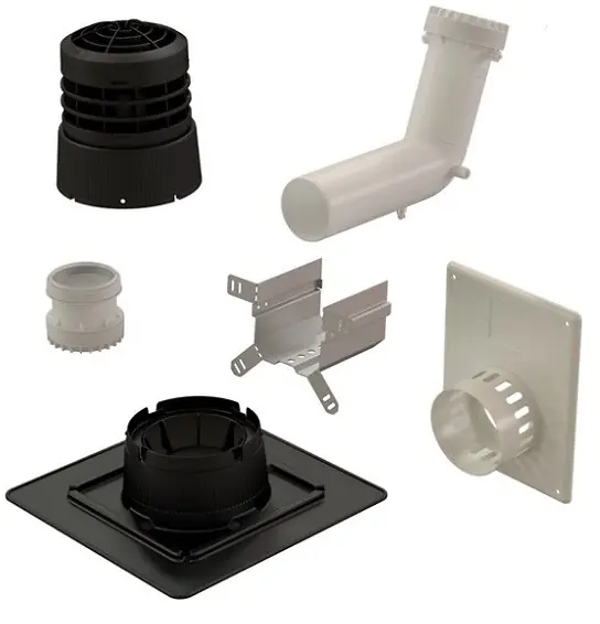 Kit CHEMILUX CONDENS 2 en 1 - horizontal ou vertical - Diamètre 80/125-80 - NOIR UBBINK Pas Cher