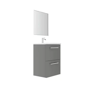 Meuble de salle de bain suspendu - Gris souris - L50xP35cm VIF Commande En Gros