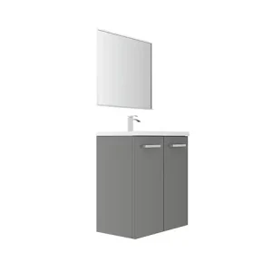 Soldes Meuble de salle de bain MDF - Gris souris - L60xP35cm VIF