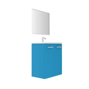 Meuble de salle de bain - Bleu lagon - L60xP35cm VIF Promotion Saisonnière