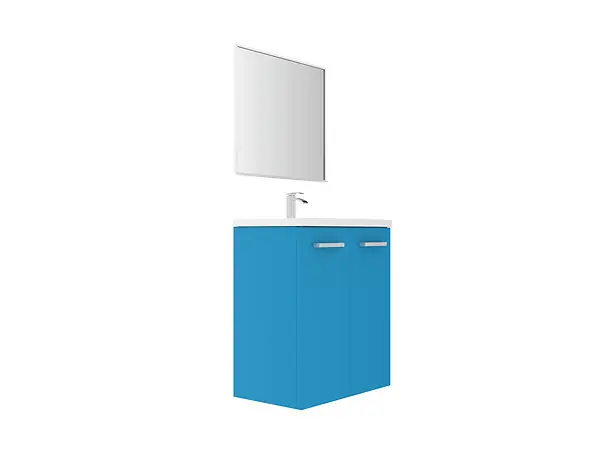 Meuble de salle de bain - Bleu lagon - L60xP35cm VIF Promotion Saisonnière
