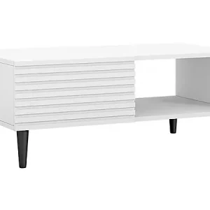 Expédition Rapide Table basse "Nakomo " - 100 x 41 x 52 cm - Blanc HABITAT ET JARDIN
