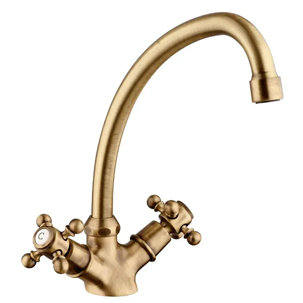 Livraison Express Mélangeur de cuisine bec col de cygne mobile Tiffany Vieux Bronze OLFA