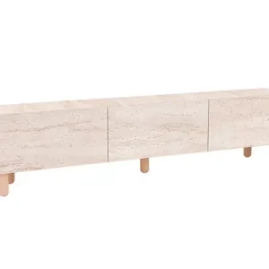 Dernier Modèle Meuble TV en bois "Alvin" - 180 x 31 x 42 cm - Beige HABITAT ET JARDIN