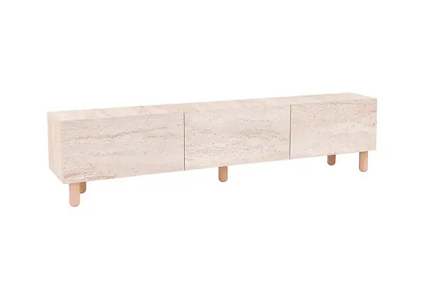 Dernier Modèle Meuble TV en bois "Alvin" - 180 x 31 x 42 cm - Beige HABITAT ET JARDIN