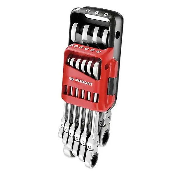 Remise Jeu de 10 clés mixtes à cliquet articulées FACOM 467BF.JP10PB 8 à 19 mm