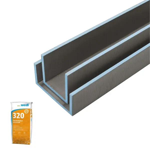Coffre d‘habillage Mensolo U 260 x 30 x 15 cm + Colle 320 WEDI Soldes