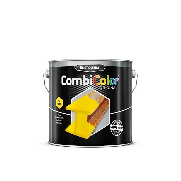 Promotion Primaire de protection antirouille et finition CombiColor Original jaune zinc RAL 1018 seau 2,5l - RUST-OLEUM - 7343.2.5