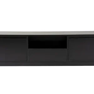 Prix Promo Meuble TV en bois "Vanguard" 160 x 30 x 42 cm - Bois Noir HABITAT ET JARDIN