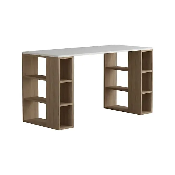 Prix Promo Bureau en bois "Colmar" - 140 x 75 x 60 cm - Blanc HABITAT ET JARDIN