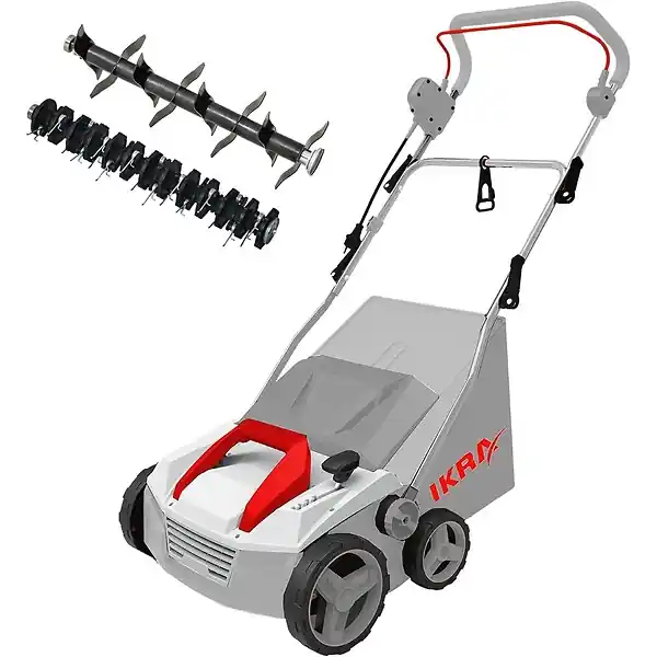 Commande En Gros Scarificateur Démousseur électrique 1800W Profondeur de travail 23cm Bac à herbe 40L Aérateur de pelouse Entretien gazon IKRA