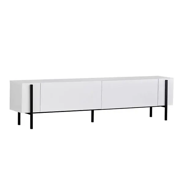 Meuble TV en bois "Nexus" - 180 x 30 x 45 cm - Bois Noir / Noir HABITAT ET JARDIN Dernier Modèle
