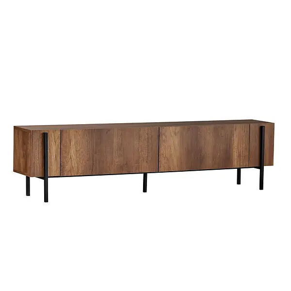 Meuble TV en bois "Nexus" - 180 x 30 x 45 cm - Noyer Baroque / Noir HABITAT ET JARDIN Prix Cassé