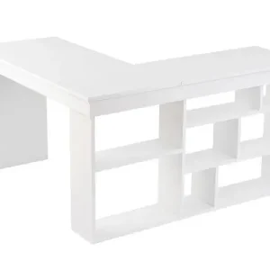 bureau en bois "Vesper" 130 x 120 x 72 cm - Blanc naturel HABITAT ET JARDIN Certifié