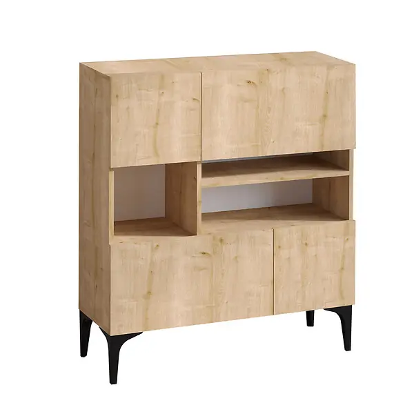 Buffet en bois "Krista" - 100 x 35 x 125 cm - Chêne Saphir HABITAT ET JARDIN Meilleur Choix