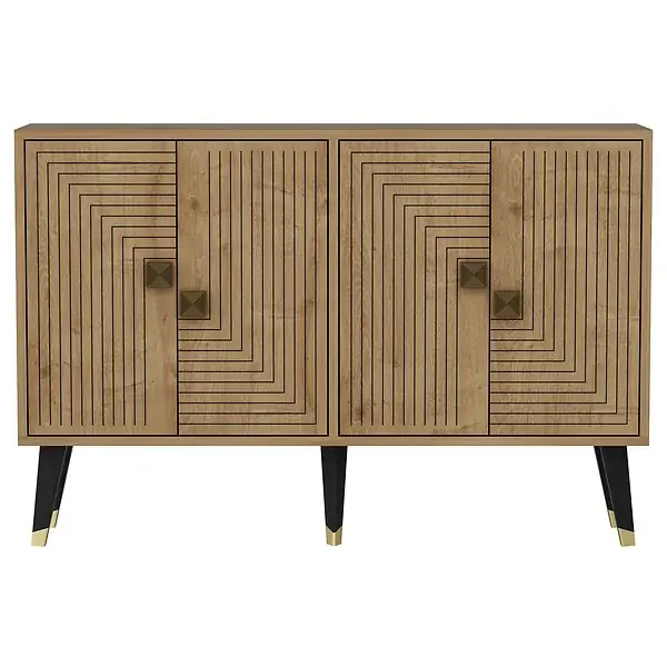 Buffet en bois "Ahart" - 120 x 30 x 80 cm - Chêne Saphir Or HABITAT ET JARDIN Nouvelle Collection