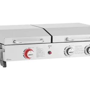 Plancha barbecue à gaz avec grille et plancha "Flamo" - 3 bruleurs - Gris HABITAT ET JARDIN Dernière Chance
