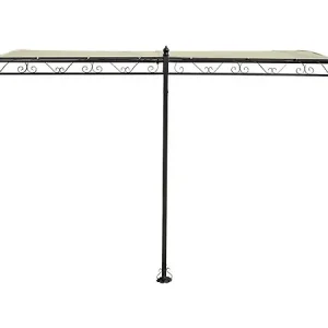 Offre Du Jour Pergola tonnelle adossée en métal - 3 x 4 m - Beige HABITAT ET JARDIN