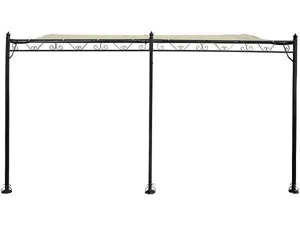 Offre Du Jour Pergola tonnelle adossée en métal - 3 x 4 m - Beige HABITAT ET JARDIN