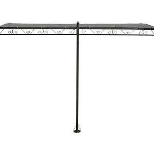 Pergola tonnelle adossée en métal - 3 x 4 m - Gris HABITAT ET JARDIN Livraison Express