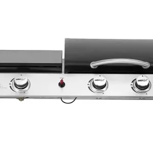 Plancha gaz avec couvercle "Rasio" - 7.5 KW - 3 brûleurs - Noir HABITAT ET JARDIN Prix Réduit