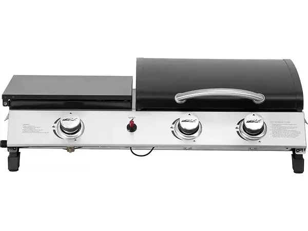 Plancha gaz avec couvercle "Rasio" - 7.5 KW - 3 brûleurs - Noir HABITAT ET JARDIN Prix Réduit