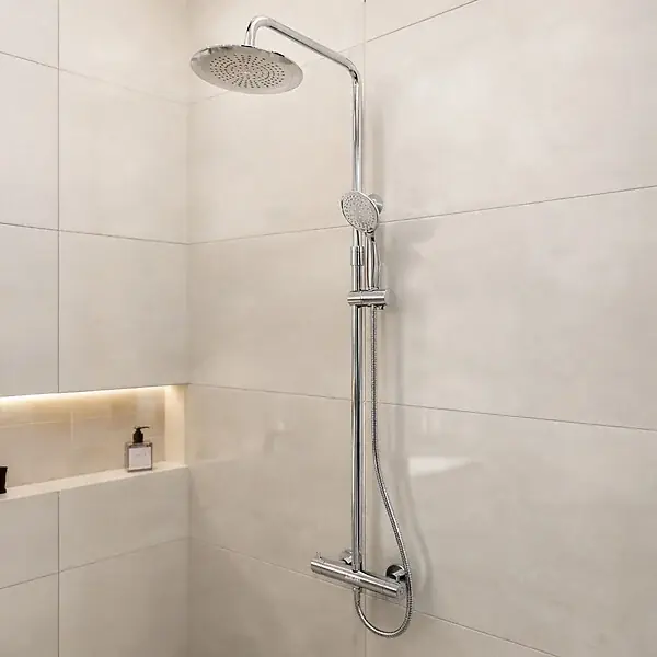 Offre Du Jour Colonne de douche Thermostatique finition Chrome 133x26x52 cm - MOLLY CHROME AURLANE