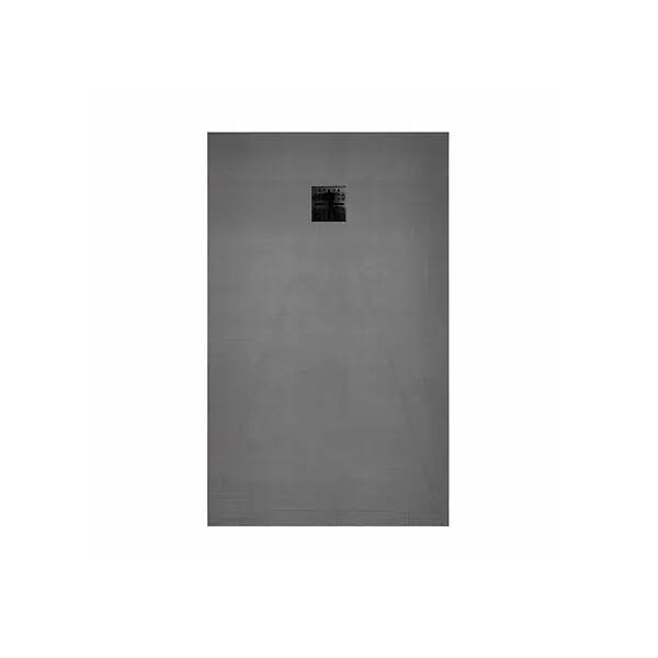 Receveur de Douche à Carreler 140x90 cm avec Bondes à Sortie Verticale - Grille Noire AURLANE Populaire
